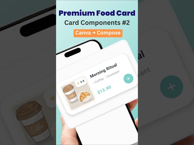 Premium Food Card UI in Jetpack Compose | Card Components #2