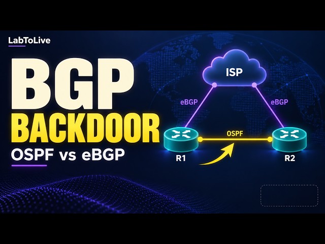 BGP Backdoor Configuration: OSPF vs eBGP Route Selection | Cisco Lab