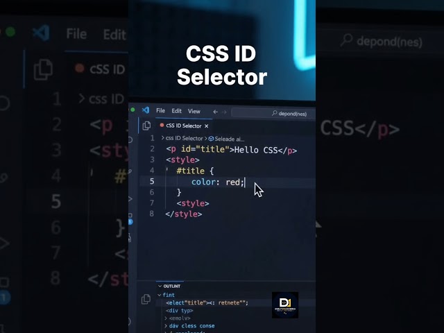 CSS ID Selector Explained in 10 Seconds | Telugu #shorts #fyp #trending #css3 #coding #like #telugu