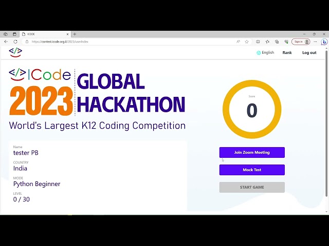 Changing Language in ICode Game Dashboard