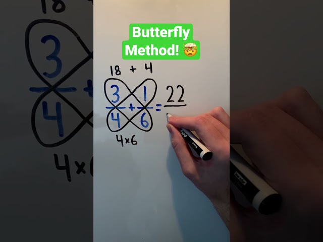 Butterfly Method for Adding Fractions! 🤯 #Shorts #math #maths #mathematics #fractions #mathtrick