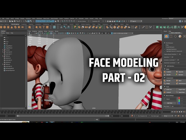 Face Modeling in Maya Part 02 | Complete Beginner Tutorial | Autodesk Maya Face Modeling Hindi