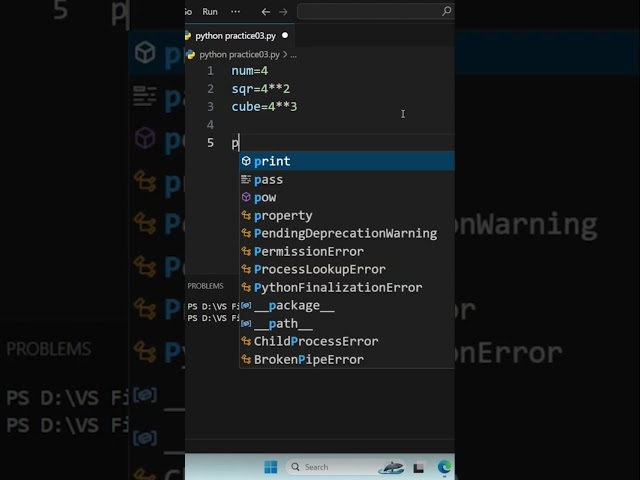 Square & Cube using Python 💯🔥. #shorts #ytshorts #logic