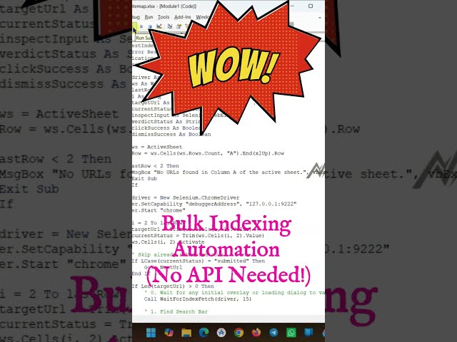 Submit Multiple URLs to Google Search Console Automatically | Excel VBA Automation