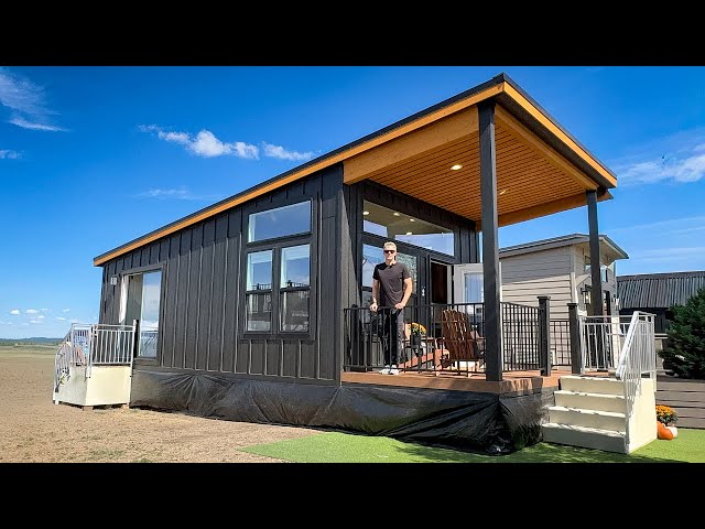 Inside the Modern Prefab Tiny Home with an 8 foot Covered Porch!