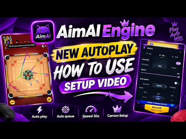 ✨ Carrom New AutoPlay Hack 😵 How to Use Full Setup Video 😎 AimAI Engine ☠️ Techno Anupam 