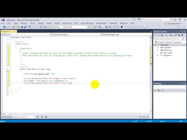 Learn C# for beginners: 12 -  Exercise 2