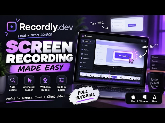 Stop Making Boring Screen Recordings! 😳 Try This FREE Tool — Recordly.dev