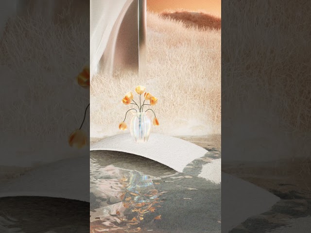 Make a beautiful 3D landscape with me! #shorts #3d #digitalart
