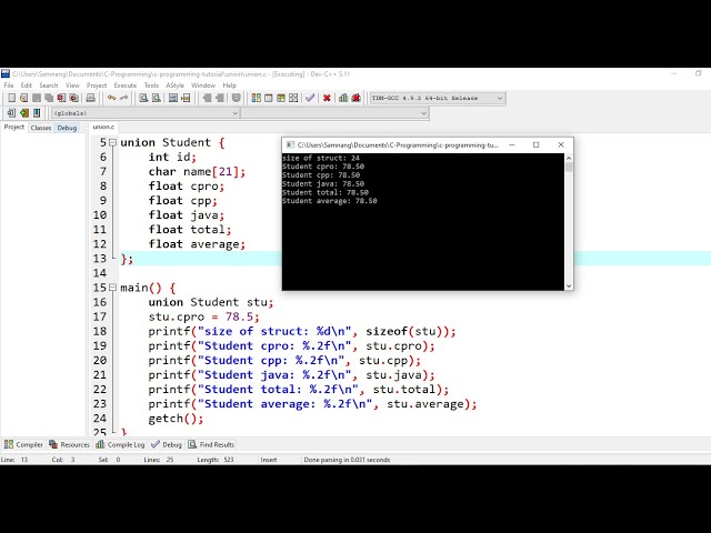 61. C Programming For Beginner -  Using Union | Khmer Computer Knowledge