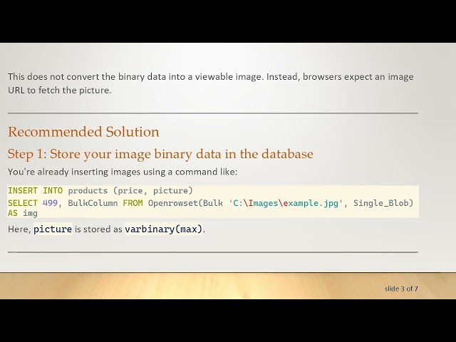 Displaying Images from SQL Server in ASP.NET MVC Views