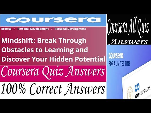 Mindshift Break Through Obstacles to Learning and Discover Your Hidden Potential Quiz Answers