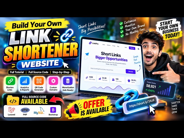 How to Build a URL Shortener Website Using Laravel & PHP | Full Source Code