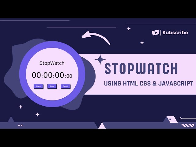 Create A Stopwatch🕑 | Using Html, CSS & JavaScript | Step by Step | Source code