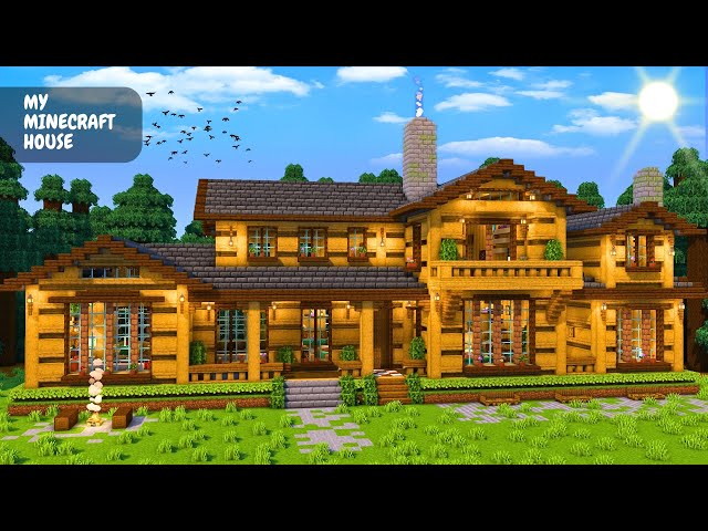 Minecraft: How to build a large 2 story wooden house| Tutorial