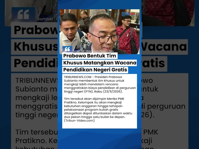 Prabowo Bentuk Tim Khusus Matangkan Program Pendidikan Negeri Gratis dan Hitung Kebutuhan Anggaran