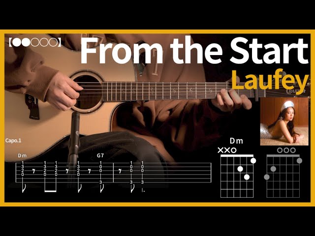 1247.Laufey - From the Start  기타커버【●●○○○】 | Guitar tutorial 【TAB譜】