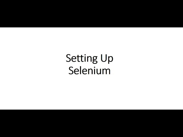 Setting up selenium Webdriver in English