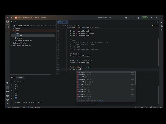 Java Lesson 1 – Fundamentals & Variables (Beginner Tutorial)