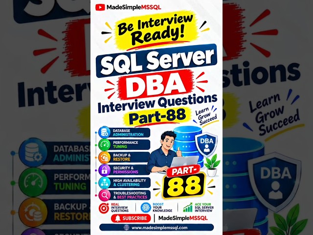 SQL Server Interview Questions | #dataanalytics #sql #coding #learnsql | @madesimplemssql
