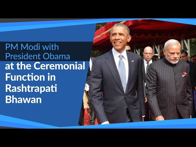 PM Narendra Modi with US President Barack Obama at Ceremonial Function in Rashtrapati Bhawan | PMO