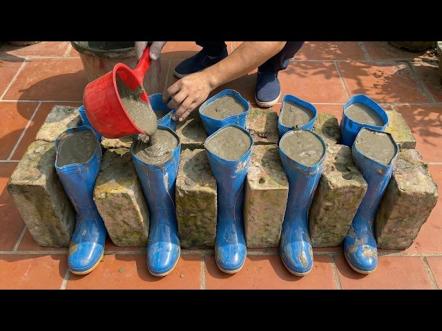 Why didn't I learn about these amazing tricks sooner! Pour Cement into Rubber Boots and make dollar