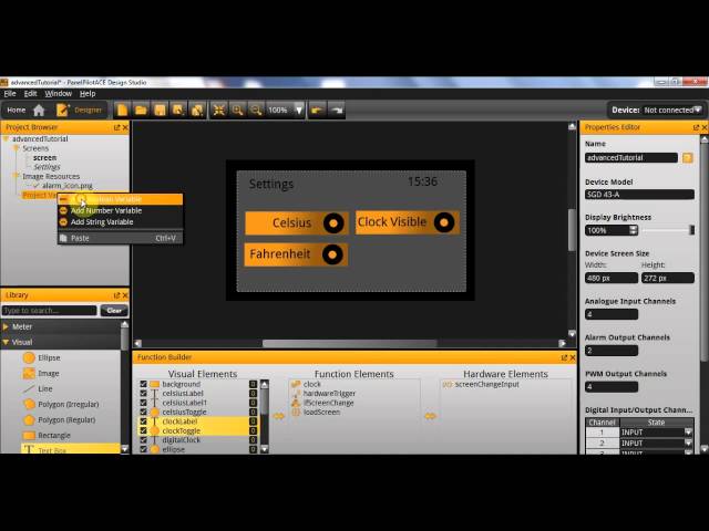 PanelPilotACE Tutorials: Advanced 3 - Variables, Logic Builder, Actions and Buttons