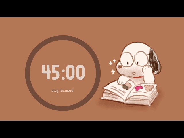 45/15 Pomodoro + Brown Noise: 4 Hour Study with Me for Deep Focus & ADHD, No Mid Ads