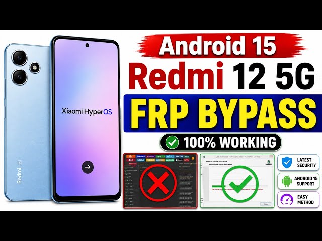 Redmi 12 5G Frp Bypass Android 15 / Redmi 12 5G FRP Lock Fix | Android 15 | New Method 2026