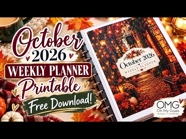 October 2026 Weekly Planner Release | FREE DOWNLOAD | Oh My Goals Budget + Planning