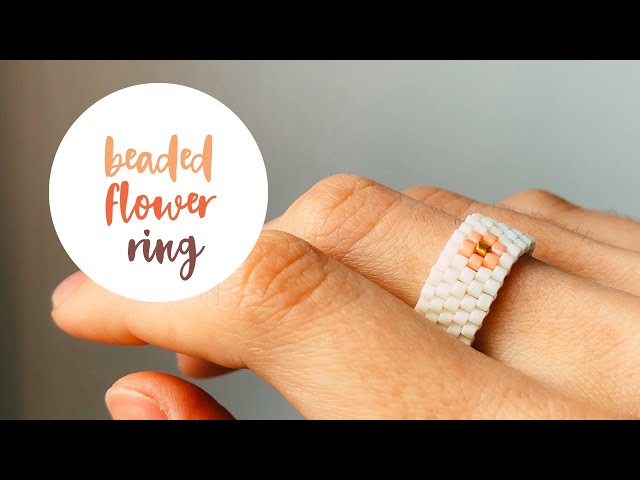 Modern beaded ring DIY | Seed bead pattern and tutorial