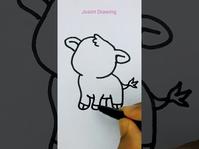 Cute calf 🐄 Art easy #coloring #cute #calf #animals #art #drawing #colors #draw