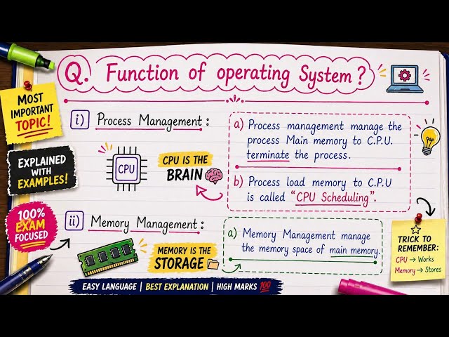 Functions of Operating System | OS Lecture 1.2 | Process & Memory Management