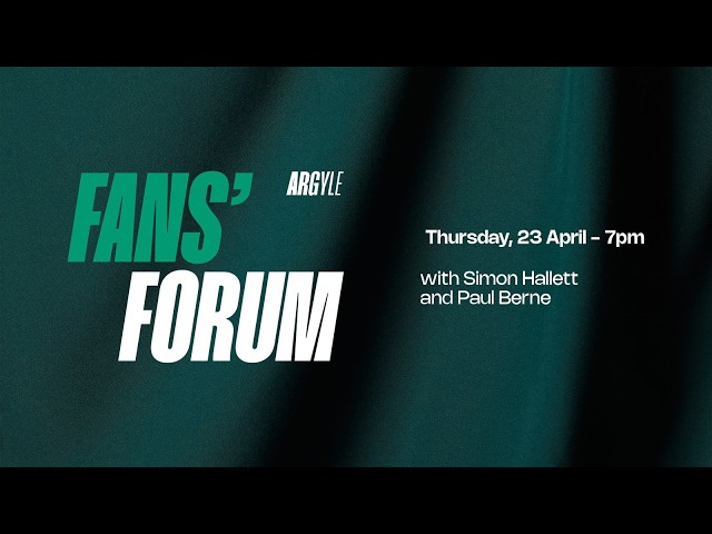 Argyle TV - Plymouth Argyle Fans Forum Live Stream - Thursday 23rd April