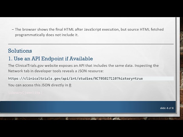 How to Extract JavaScript-Rendered Tables in R Using rvest and API Access