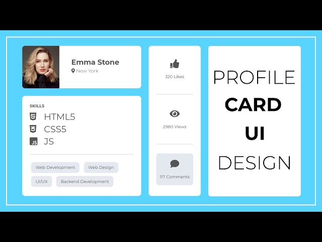 Profile Card UI Design using HTML and CSS --  User Profile Card Design