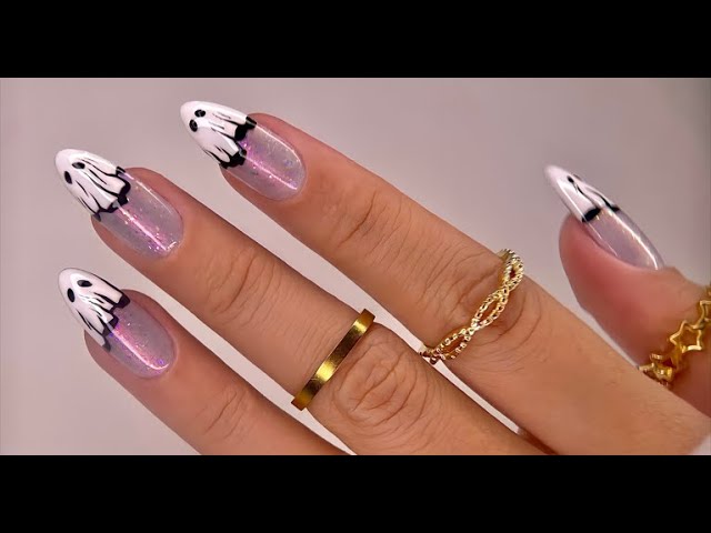 Simple Halloween Nail Design Tutorial | LDS Aurora Top Coat #shorts #nailart #tutorial