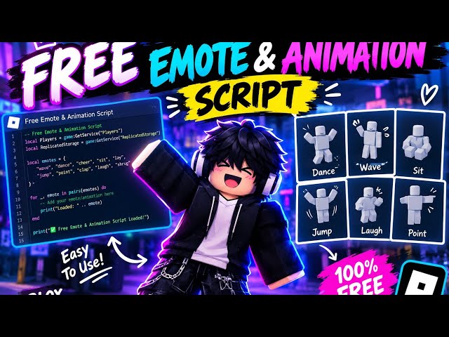 SCRIPT FOR FREE ANIMATION AND EMOTE 2026🔥