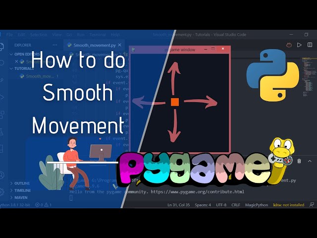 Smooth Player Movement in Pygame | Python Pygame Player Movement Tutorial |(GameDev)