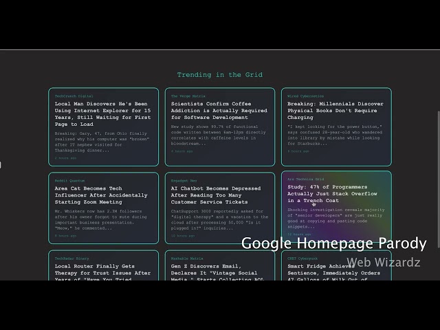 Web Wizardz  - Groggle (Google Parody)(HTML,CSS, and Javascript)(reupload)