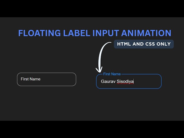 Floating Label Input Animation with HTML CSS (Beginner to Advanced)