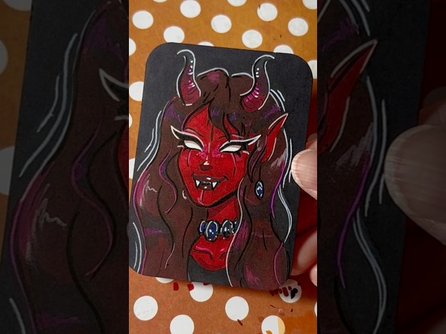 drawing 100 spooky art cards β€οΈ 54