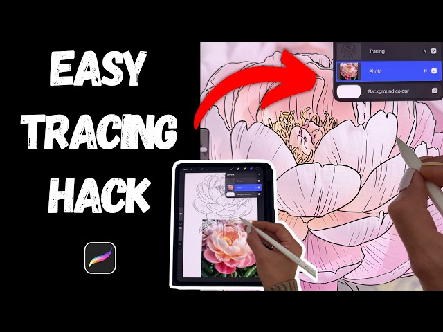 How to Turn Real Flowers into Stylized Sketches | Procreate Tracing Tutorial