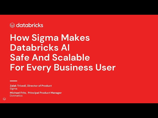 Sigma + Databricks: AI-Powered Analytics for Every Business User