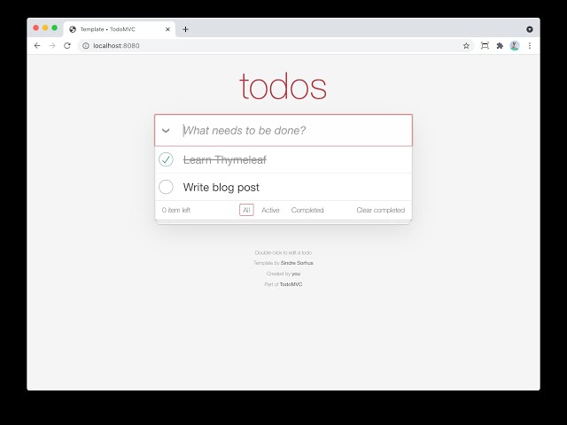 TodoMVC - Spring Boot & Thymeleaf