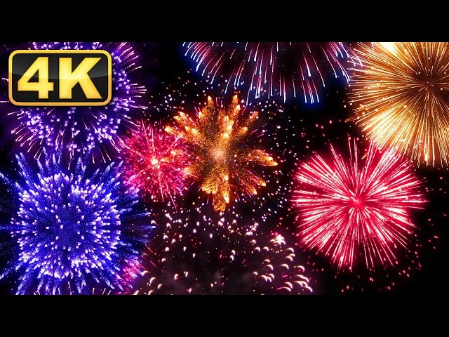 4K Amazing Fireworks Show with Sound! Best Fireworks Show Ever! Relaxation Time!