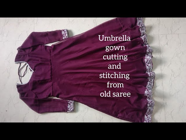 Umbrella gown cutting ✂️and stitching 🧵🪡 from old saree🪴🪴