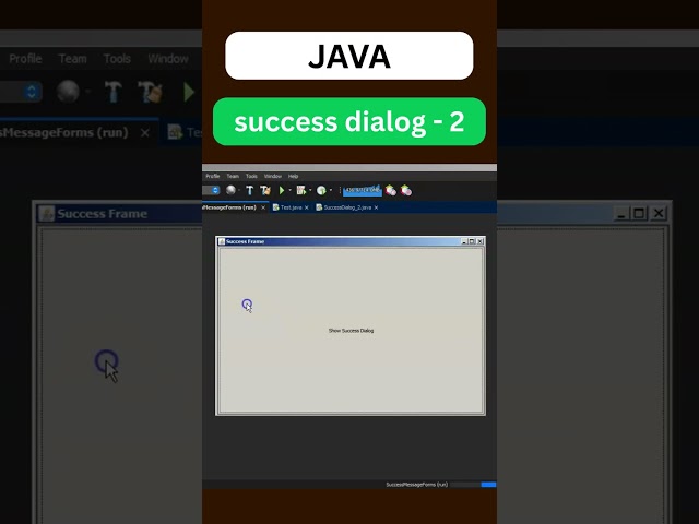 Custom Success Dialog in Java - V2 | #java #javaprogramming #programming #shorts