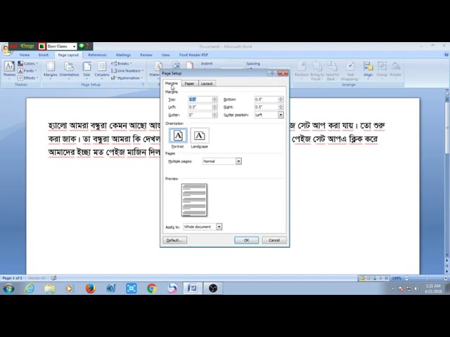 How to Set up Microsoft Office page in language Bangla