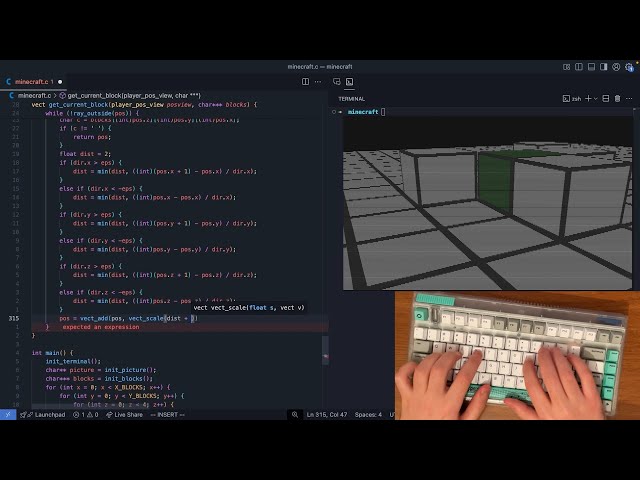 ASMR Programming - Minecraft in Terminal - No Talking